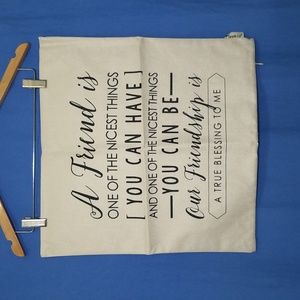 Decorative Throw Pillow Cover with Friendship Quote.  BRAND NEW